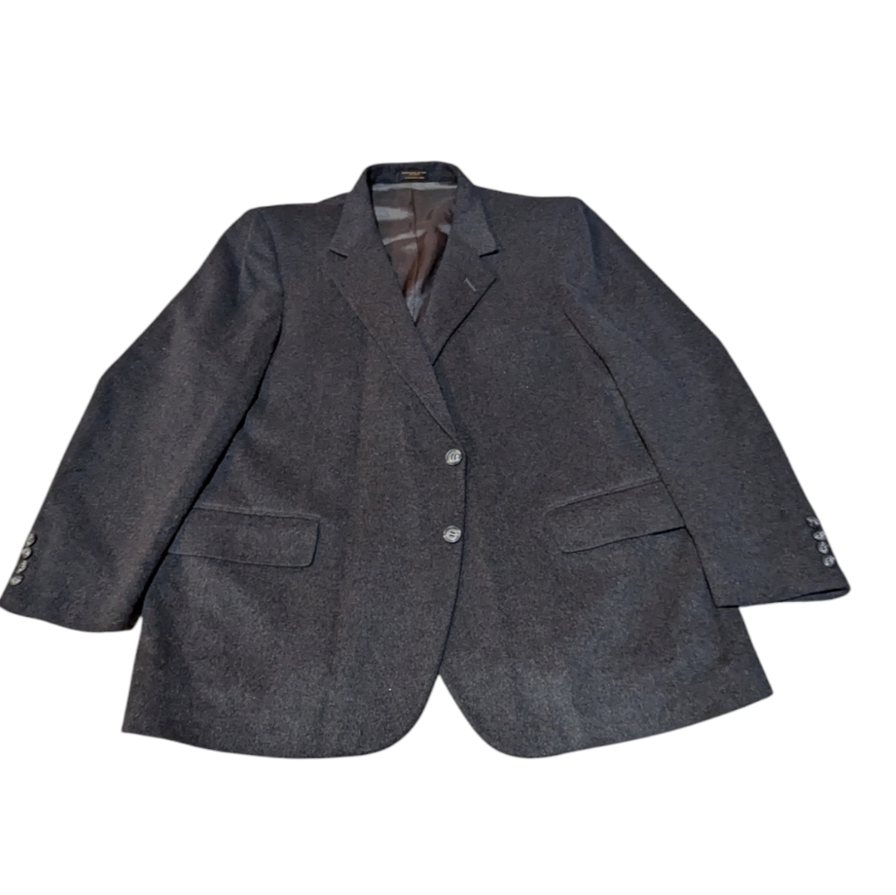 Vintage Jerry Leonard Cashmere Wool Nylon Blazer Grey size 48R